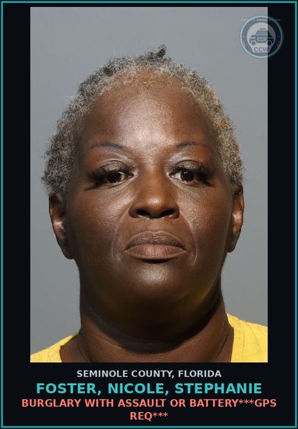 CCW arrest card for FOSTER, NICOLE, STEPHANIE in Seminole County: BATTERY TOUCH OR STRIKE