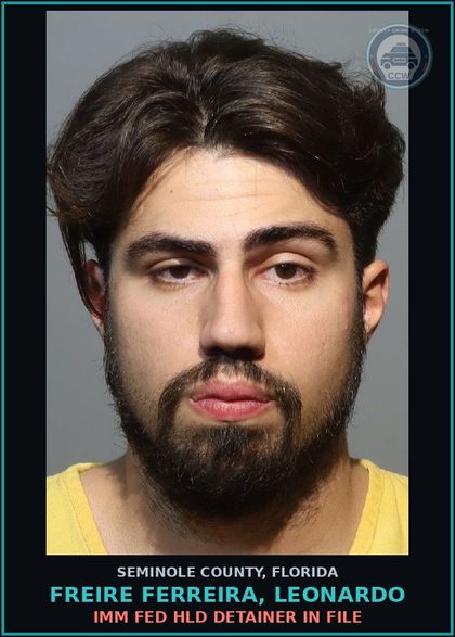 CCW arrest card for FREIRE FERREIRA, LEONARDO in Seminole County: HOLD FOR IMMIGRATION DETAINER IN FILE