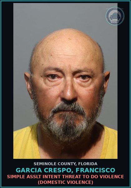 CCW arrest card for GARCIA CRESPO, FRANCISCO in Seminole County: SIMPLE ASSLT INTENT THREAT TO DO VIOLENCE (DOMESTIC VIOLENCE)