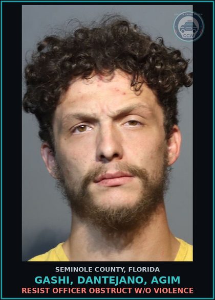 CCW arrest card for GASHI, DANTEJANO, AGIM in Seminole County: FLEE/ELUDE POLICE FAIL TO OBEY LEO ORDER TO STOP **GPS REQ**