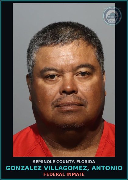 CCW arrest card for GONZALEZ VILLAGOMEZ, ANTONIO in Seminole County: FEDERAL INMATE