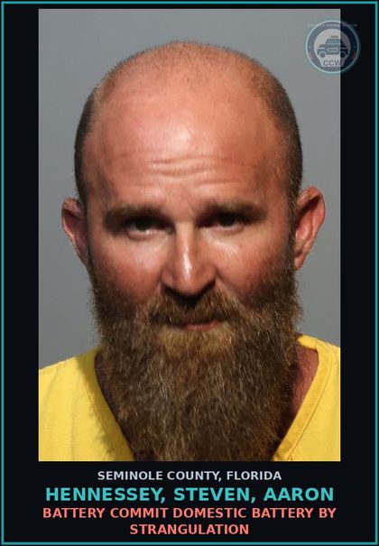 CCW arrest card for HENNESSEY, STEVEN, AARON in Seminole County: BATTERY COMMIT DOMESTIC BATTERY BY STRANGULATION
