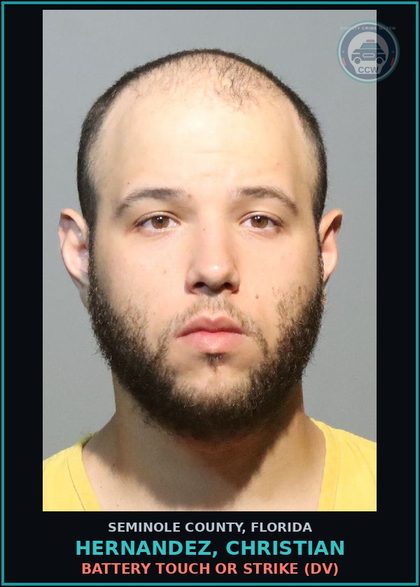 CCW arrest card for HERNANDEZ, CHRISTIAN in Seminole County: BATTERY TOUCH OR STRIKE (DV)