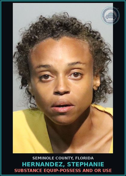 CCW arrest card for HERNANDEZ, STEPHANIE in Seminole County: DRUG EQUIP-POSSESS AND OR USE