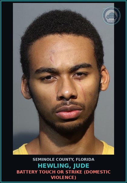 CCW arrest card for HEWLING, JUDE in Seminole County: BATTERY TOUCH OR STRIKE (DOMESTIC VIOLENCE)