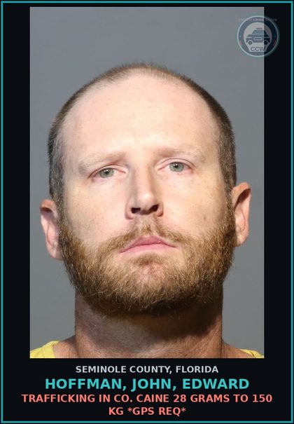 CCW arrest card for HOFFMAN, JOHN, EDWARD in Seminole County: DRUG EQUIP-POSSESS AND OR USE