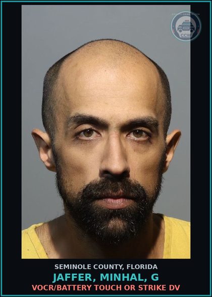CCW arrest card for JAFFER, MINHAL, G in Seminole County: HOLD FOR PICKUP/GPS