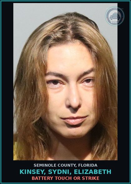 CCW arrest card for KINSEY, SYDNI, ELIZABETH in Seminole County: BATTERY TOUCH OR STRIKE