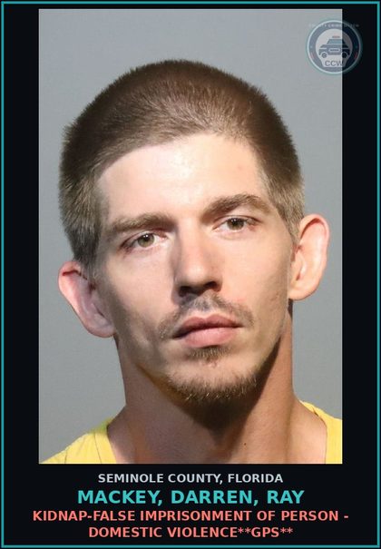CCW arrest card for MACKEY, DARREN, RAY in Seminole County: BATTERY TOUCH OR STRIKE - DOMESTIC VIOLENCE
