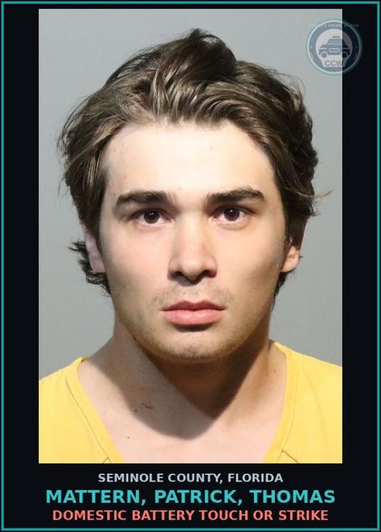 CCW arrest card for MATTERN, PATRICK, THOMAS in Seminole County: DOMESTIC BATTERY TOUCH OR STRIKE