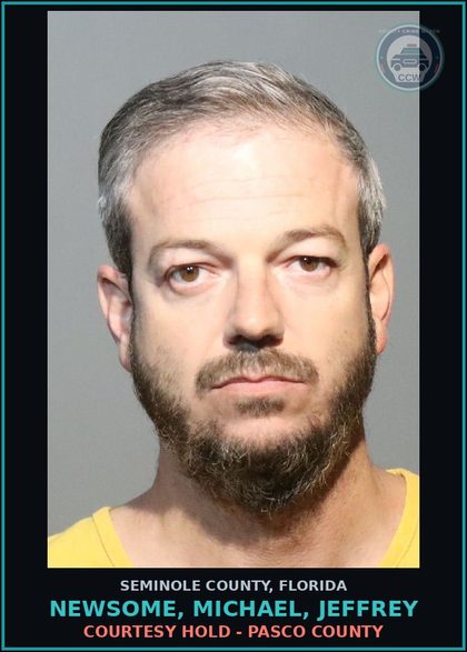 CCW arrest card for NEWSOME, MICHAEL, JEFFREY in Seminole County: COURTESY HOLD - PASCO COUNTY