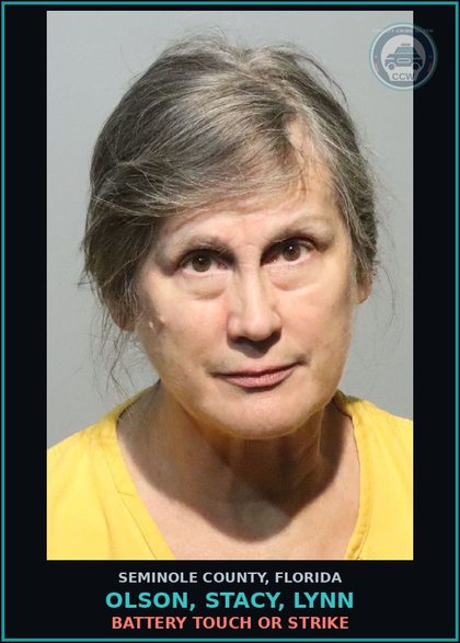 CCW arrest card for OLSON, STACY, LYNN in Seminole County: BATTERY TOUCH OR STRIKE
