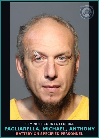 CCW arrest card for PAGLIARELLA, MICHAEL, ANTHONY in Seminole County: BATTERY ON SPECIFIED PERSONNEL
