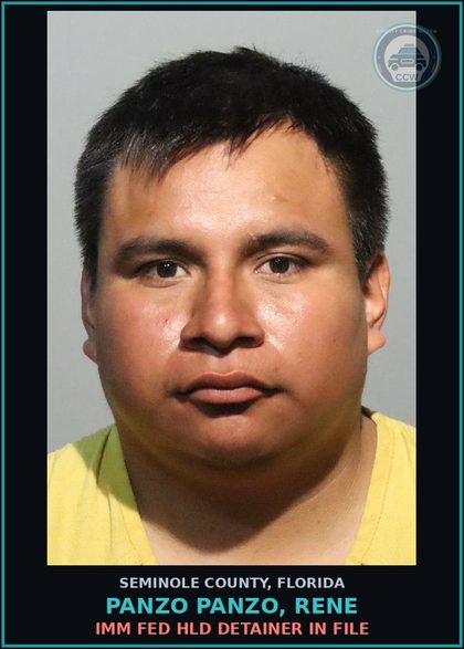 CCW arrest card for PANZO PANZO, RENE in Seminole County: HOLD FOR IMMIGRATION DETAINER IN FILE