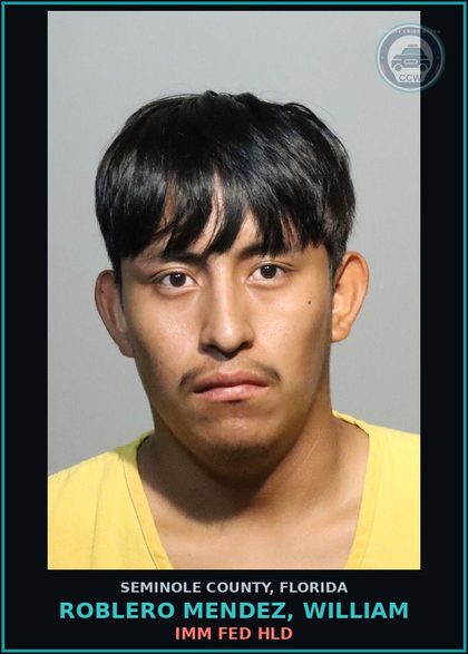 CCW arrest card for ROBLERO MENDEZ, WILLIAM in Seminole County: IMMIGRATION DETAINER