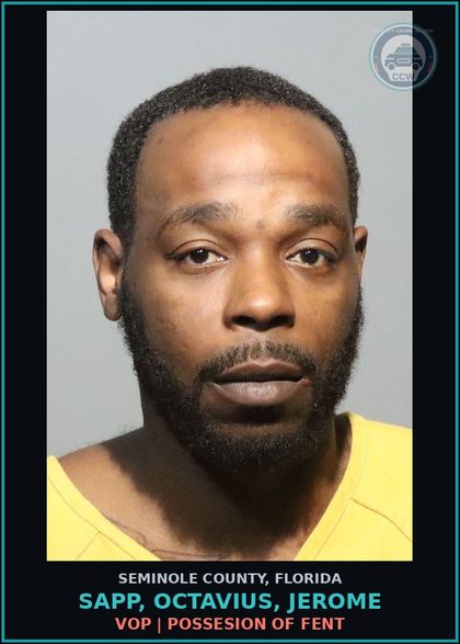 CCW arrest card for SAPP, OCTAVIUS, JEROME in Seminole County: VOP | POSSESION OF Fent