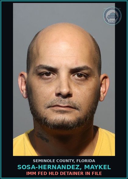 CCW arrest card for SOSA-HERNANDEZ, MAYKEL in Seminole County: HOLD FOR IMMIGRATION DETAINER IN FILE