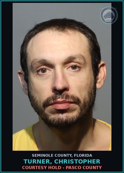CCW arrest card for TURNER, CHRISTOPHER in Seminole County: COURTESY HOLD - PASCO COUNTY