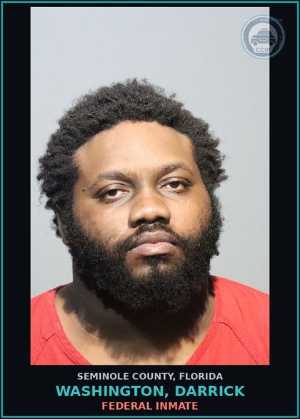 CCW arrest card for WASHINGTON, DARRICK in Seminole County: FEDERAL INMATE