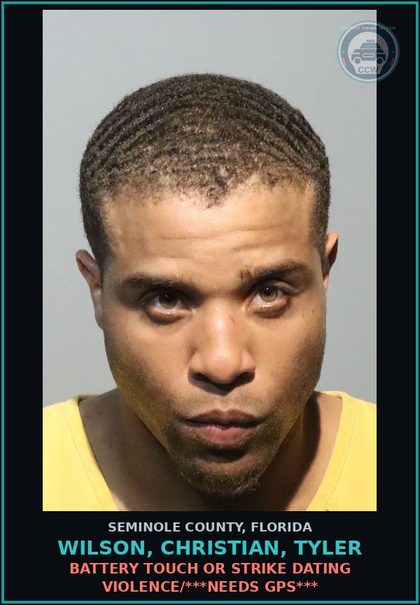CCW arrest card for WILSON, CHRISTIAN, TYLER in Seminole County: WARRANTLESS PROB VIOLATION- TRAFFIC IN STOLEN PROPERTY