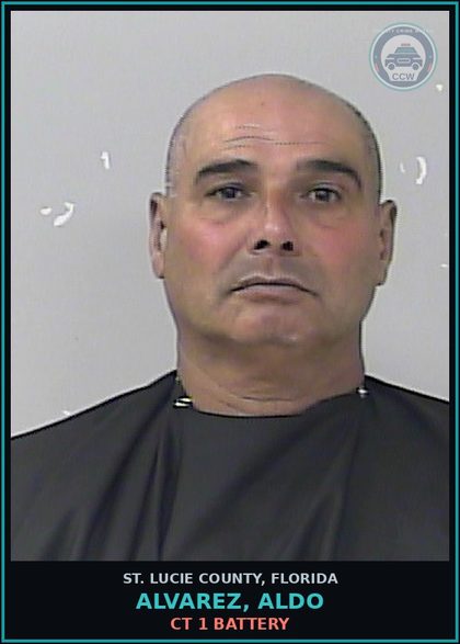 CCW arrest card for Alvarez, Aldo in St. Lucie County: Ct 1 Battery