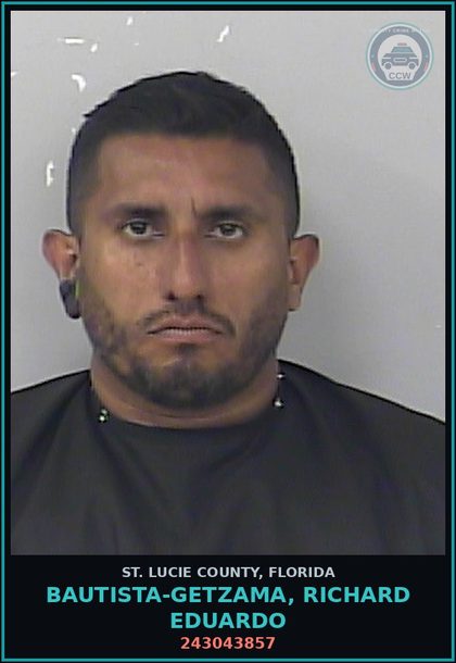 CCW arrest card for Bautista-getzama, Richard Eduardo in St. Lucie County: 243043857
