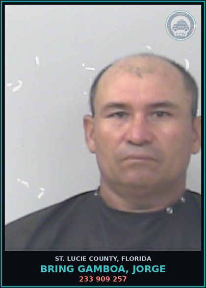 CCW arrest card for Bring Gamboa, Jorge in St. Lucie County: 233 909 257