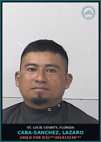 CCW arrest card for Caba-sanchez, Lazaro in St. Lucie County: (hold For Ice)***201415236***