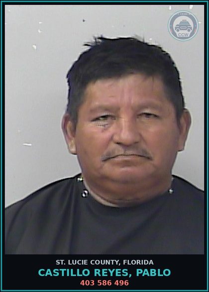 CCW arrest card for Castillo Reyes, Pablo in St. Lucie County: 403 586 496