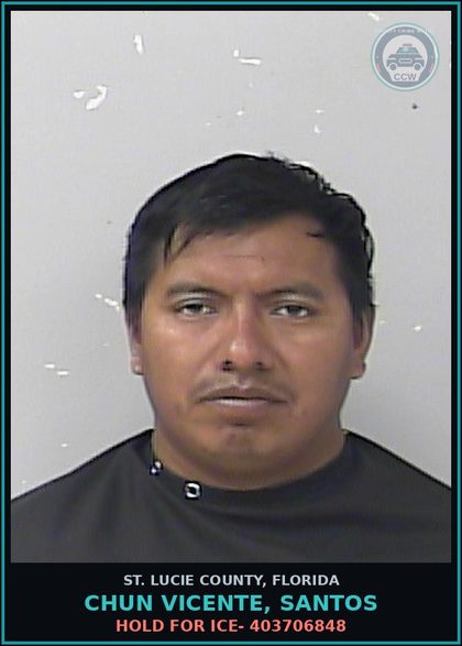CCW arrest card for Chun Vicente, Santos in St. Lucie County: Hold For Ice- 403706848