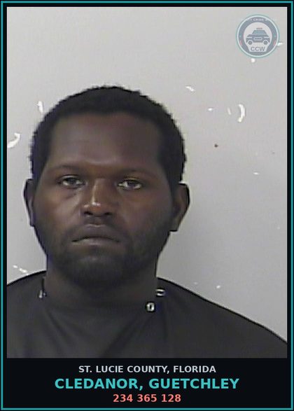 CCW arrest card for Cledanor, Guetchley in St. Lucie County: 234 365 128