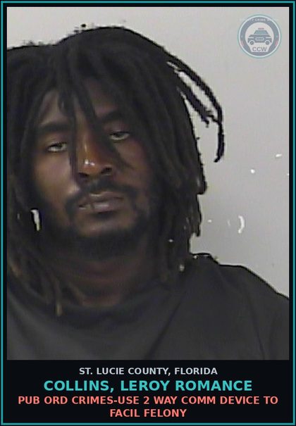 CCW arrest card for Collins, Leroy Romance in St. Lucie County: Drugs-sell-sell contr substance Schedule Ii