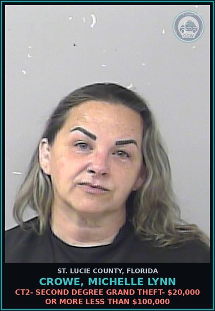 CCW arrest card for Crowe, Michelle Lynn in St. Lucie County: Ct1- False Statement For Public Aid