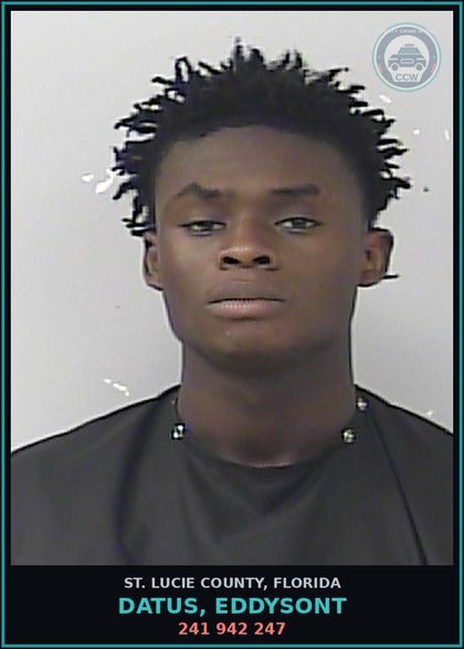 CCW arrest card for Datus, Eddysont in St. Lucie County: 241 942 247