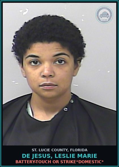CCW arrest card for De Jesus, Leslie Marie in St. Lucie County: Battery-touch Or Strike*domestic*