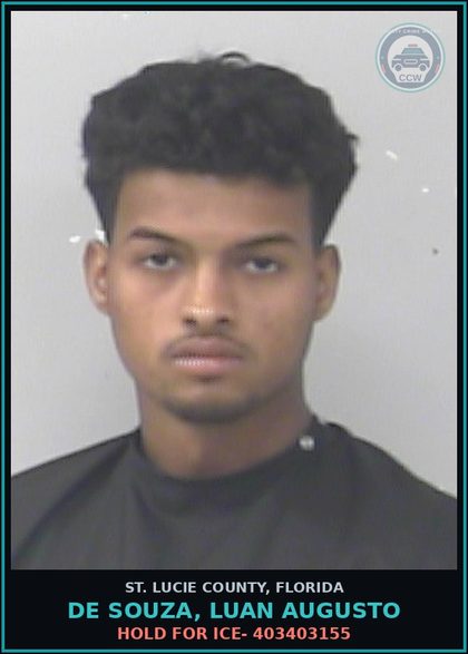CCW arrest card for De Souza, Luan Augusto in St. Lucie County: Hold For Ice- 403403155