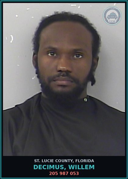 CCW arrest card for Decimus, Willem in St. Lucie County: 205 987 053