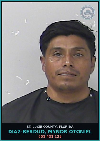 CCW arrest card for Diaz-berduo, Mynor Otoniel in St. Lucie County: 201 431 125