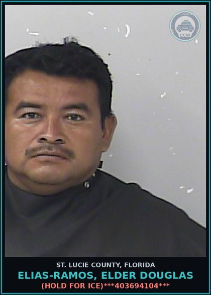 CCW arrest card for Elias-ramos, Elder Douglas in St. Lucie County: (hold For Ice)***403694104***