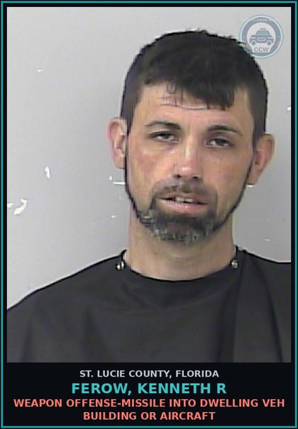 CCW arrest card for Ferow, Kenneth R in St. Lucie County: Neglect chld-neglect chld Without Great Bodily Harm