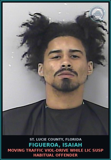 CCW arrest card for Figueroa, Isaiah in St. Lucie County: Moving Traffic Viol-drive While Lic Susp Habitual Offender