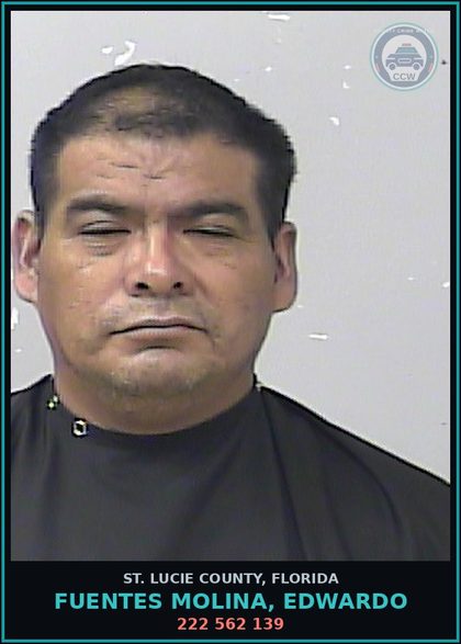 CCW arrest card for Fuentes Molina, Edwardo in St. Lucie County: 222 562 139