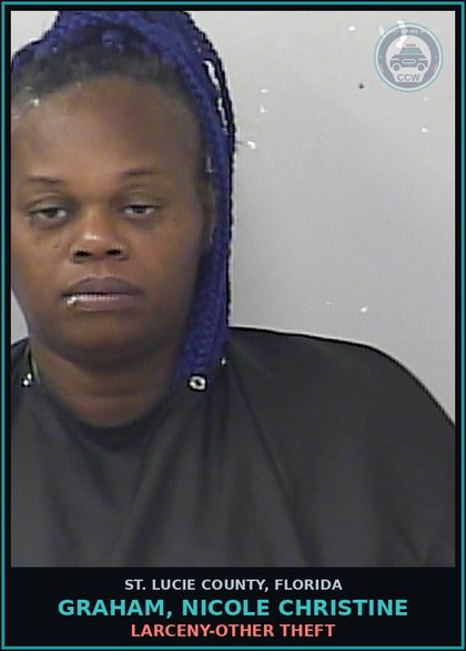CCW arrest card for Graham, Nicole Christine in St. Lucie County: Larceny-other Theft