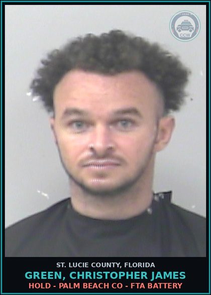 CCW arrest card for Green, Christopher James in St. Lucie County: Order To Transport