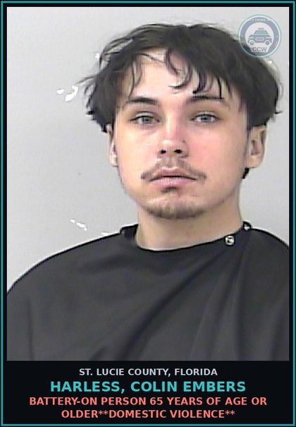 CCW arrest card for Harless, Colin Embers in St. Lucie County: Battery-on Person 65 Years Of Age Or Older**domestic Violence**