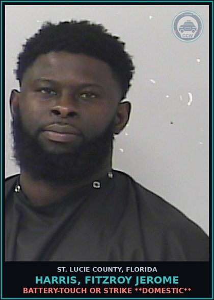 CCW arrest card for Harris, Fitzroy Jerome in St. Lucie County: Battery-touch Or Strike **domestic**