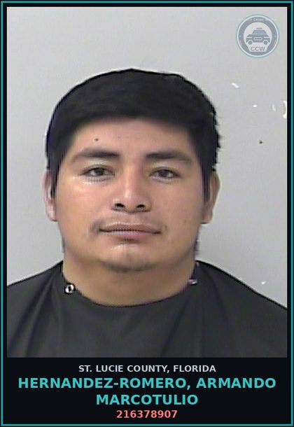 CCW arrest card for Hernandez-romero, Armando Marcotulio in St. Lucie County: 216378907