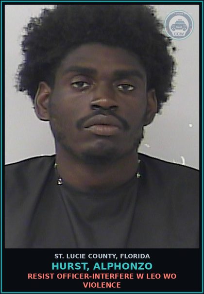 CCW arrest card for Hurst, Alphonzo in St. Lucie County: Drugs-sell-sell Ctrl Substance School/park Schedule I