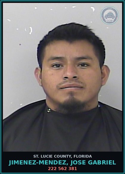 CCW arrest card for Jimenez-mendez, Jose Gabriel in St. Lucie County: 222 562 381