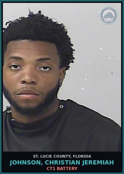 CCW arrest card for Johnson, Christian Jeremiah in St. Lucie County: Moving Traffic Viol-dwlsr Or Revocation Equiv Status